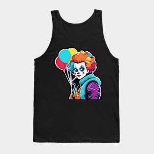 Clown Halloween Illustration Tank Top